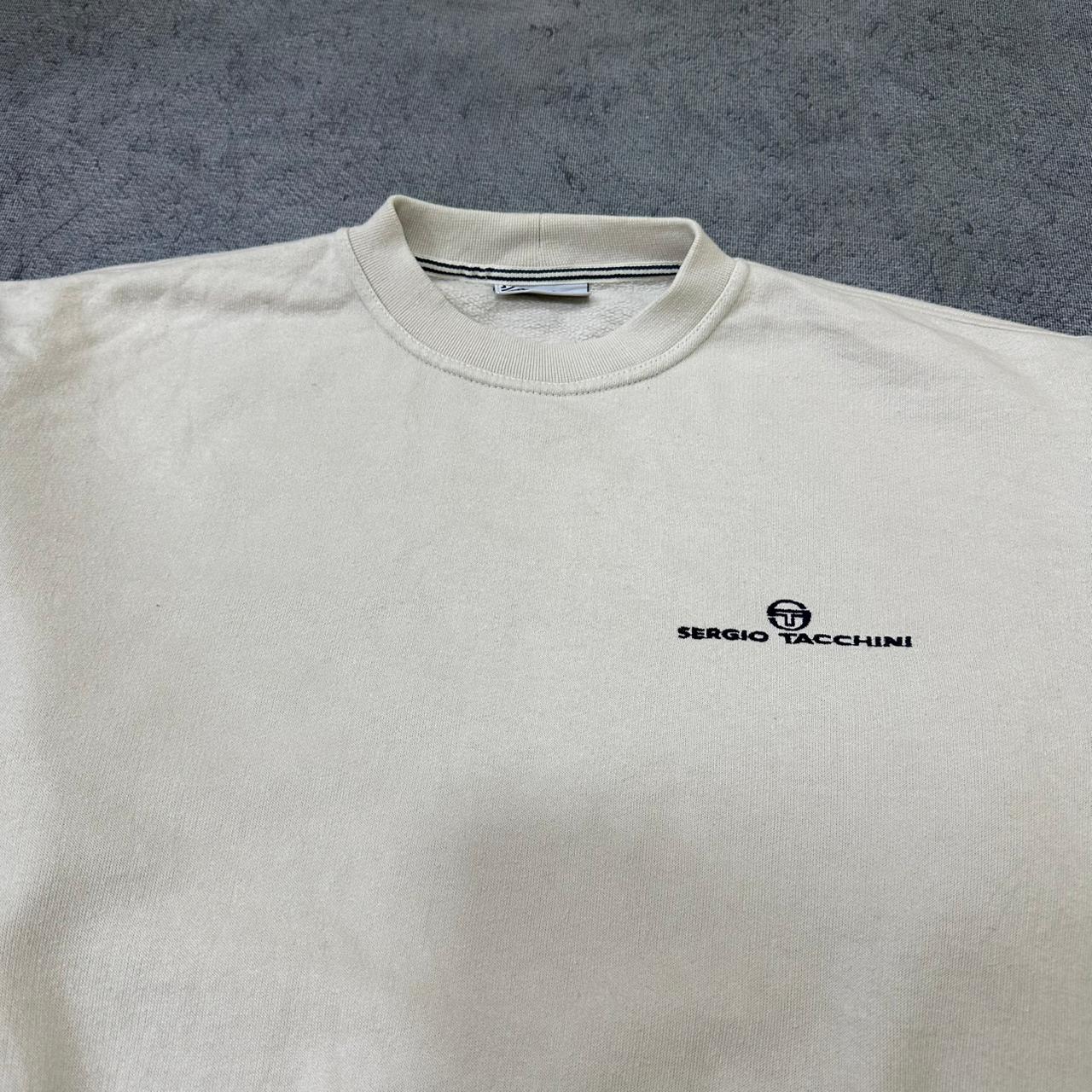 Sergio Tacchini vintage oversized Sweatshirt Crewneck Sweater beige L