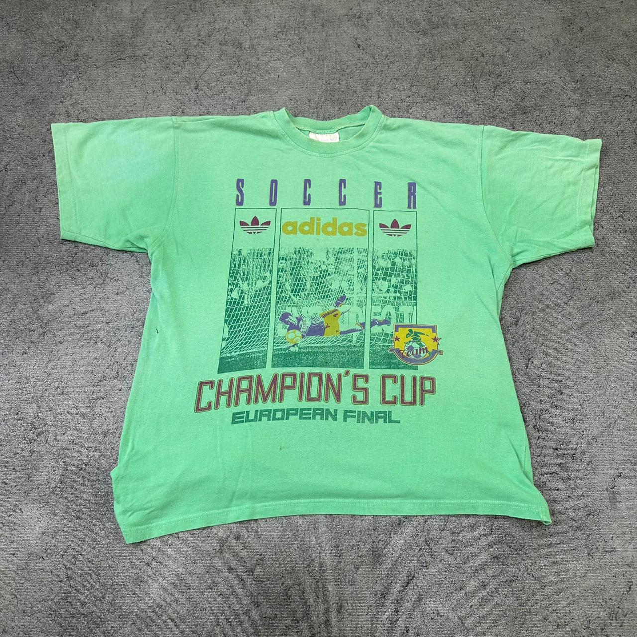 Adidas vintage Champions Cup European FInal T-Shirt Shirt Soccer Tee grün L