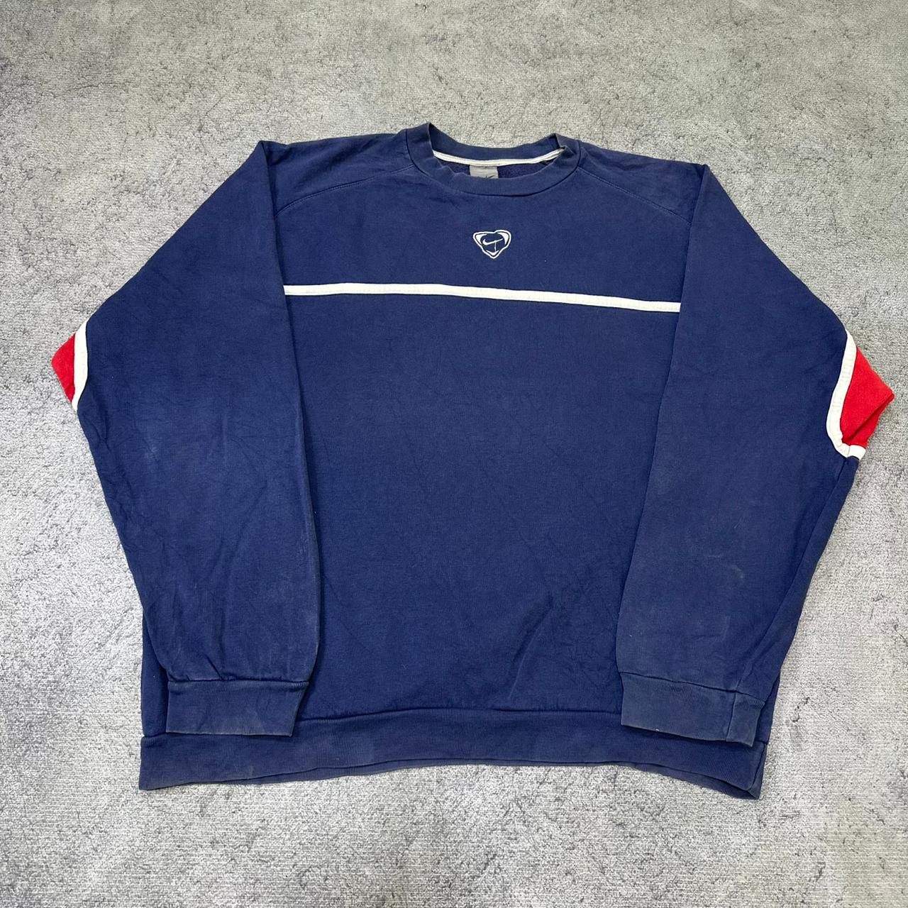 Nike Soccer Sweatshirt – Vintage Oversized Crewneck Blau – Herren XL