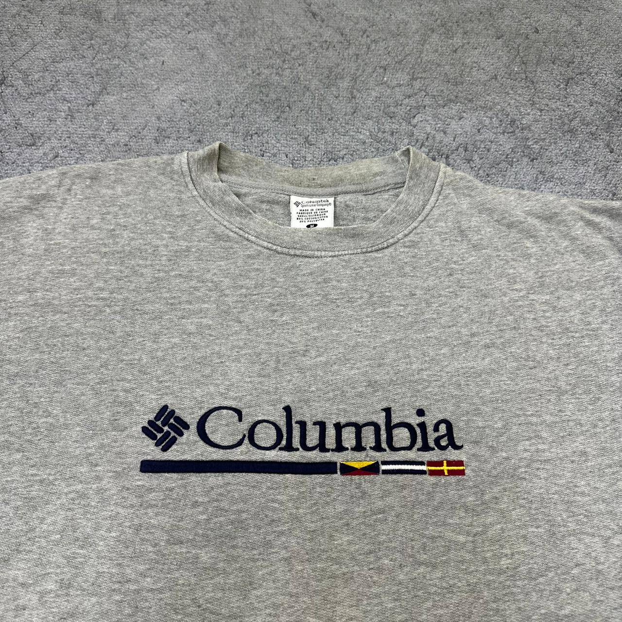 Columbia vintage big Logo Sweatshirt Crewneck Sweater grau M