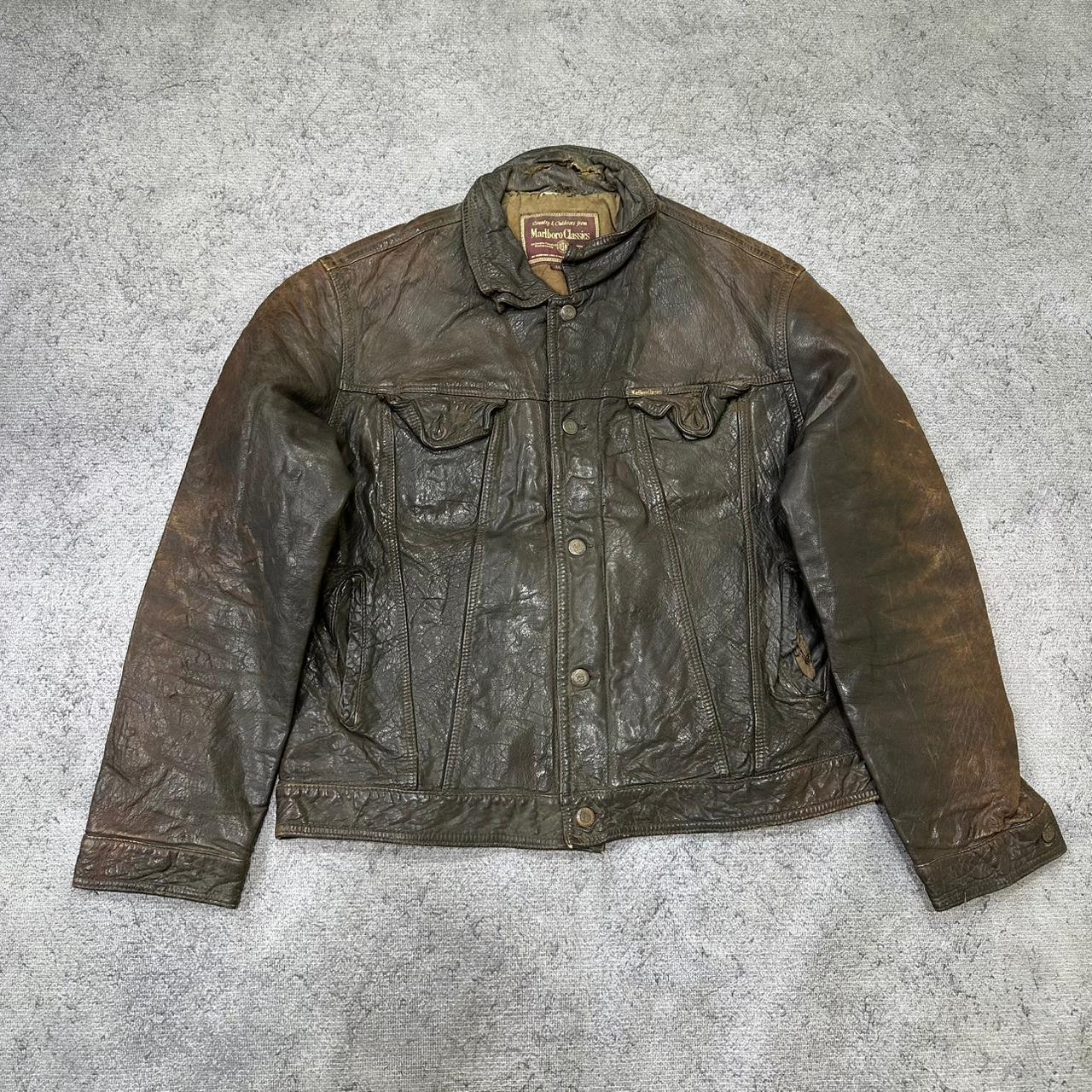 Marlboro Classics vintage Lederjacke Jacke Leder braun L