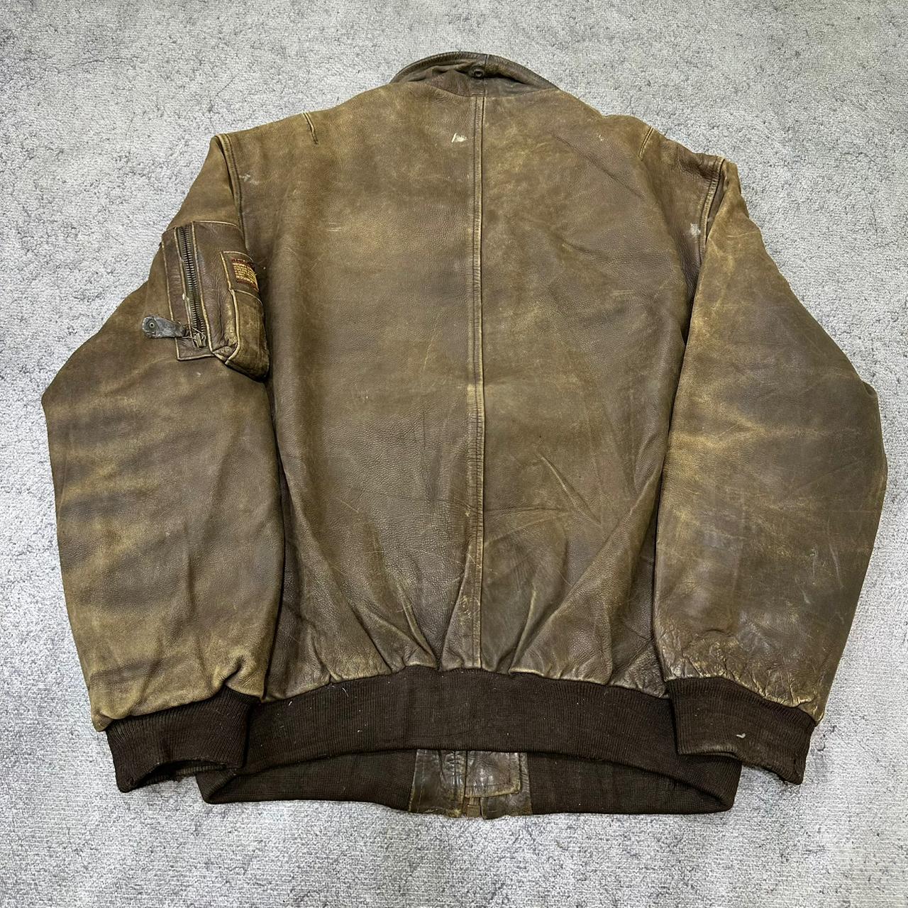 RedSkins vintage Lederjacke Leather Pilot Jacket braun XXL