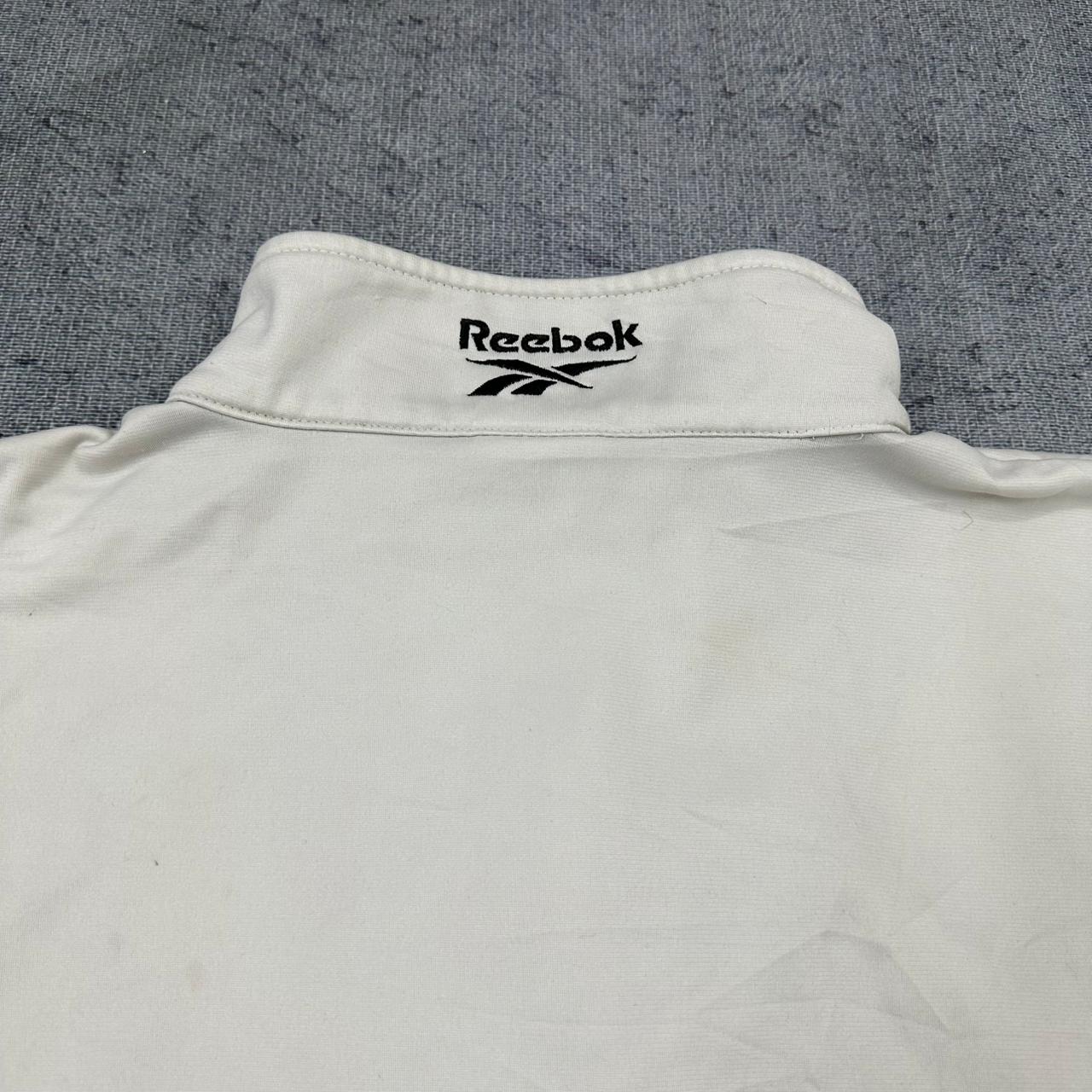 Reebok vintage Zipper Sweatshirt Jacke Big Logo RARE embroidery weiß XL