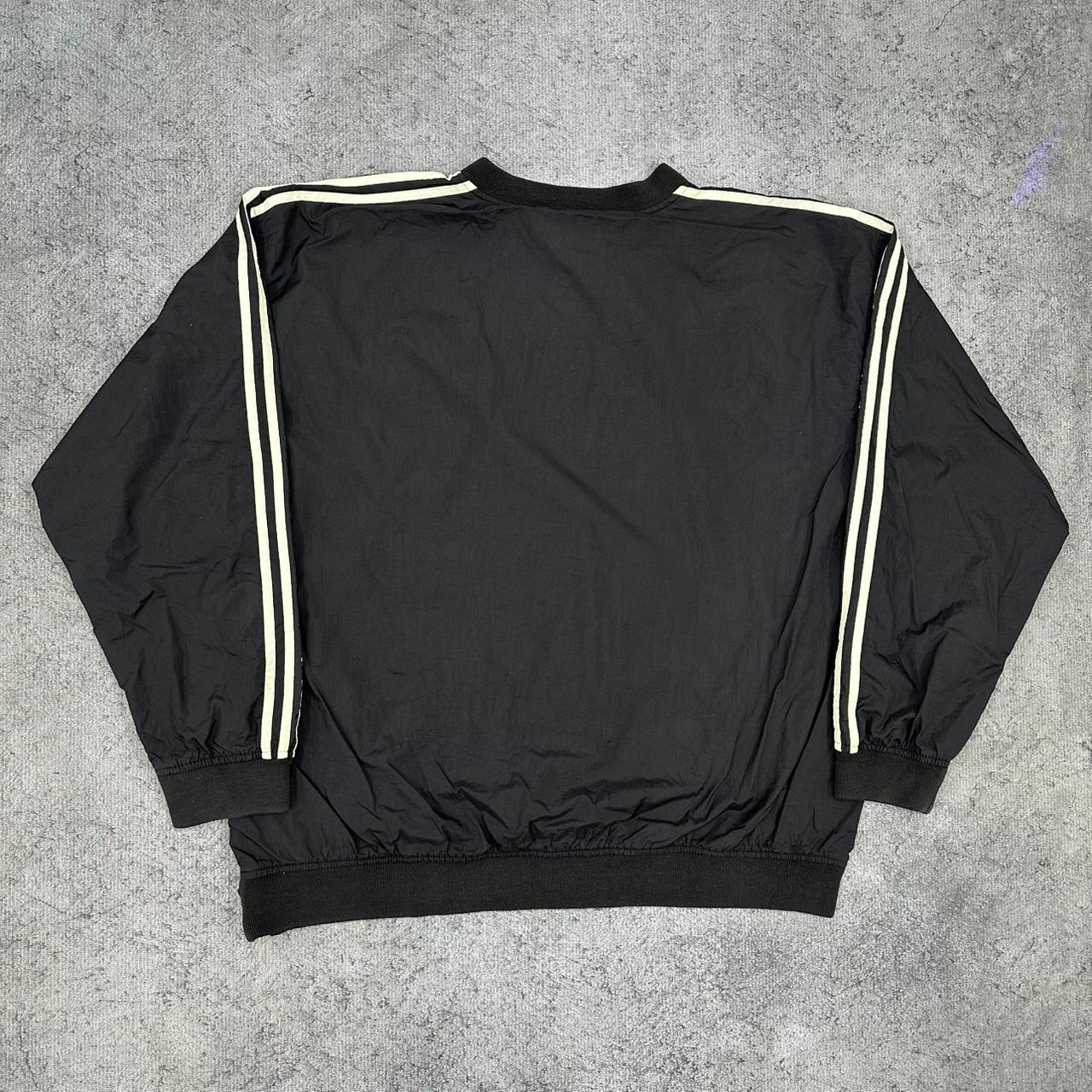 Adidas vintage 90s big Logo Varsity Jacke Sweatshirt Nylon Windbreaker schwarz XXL