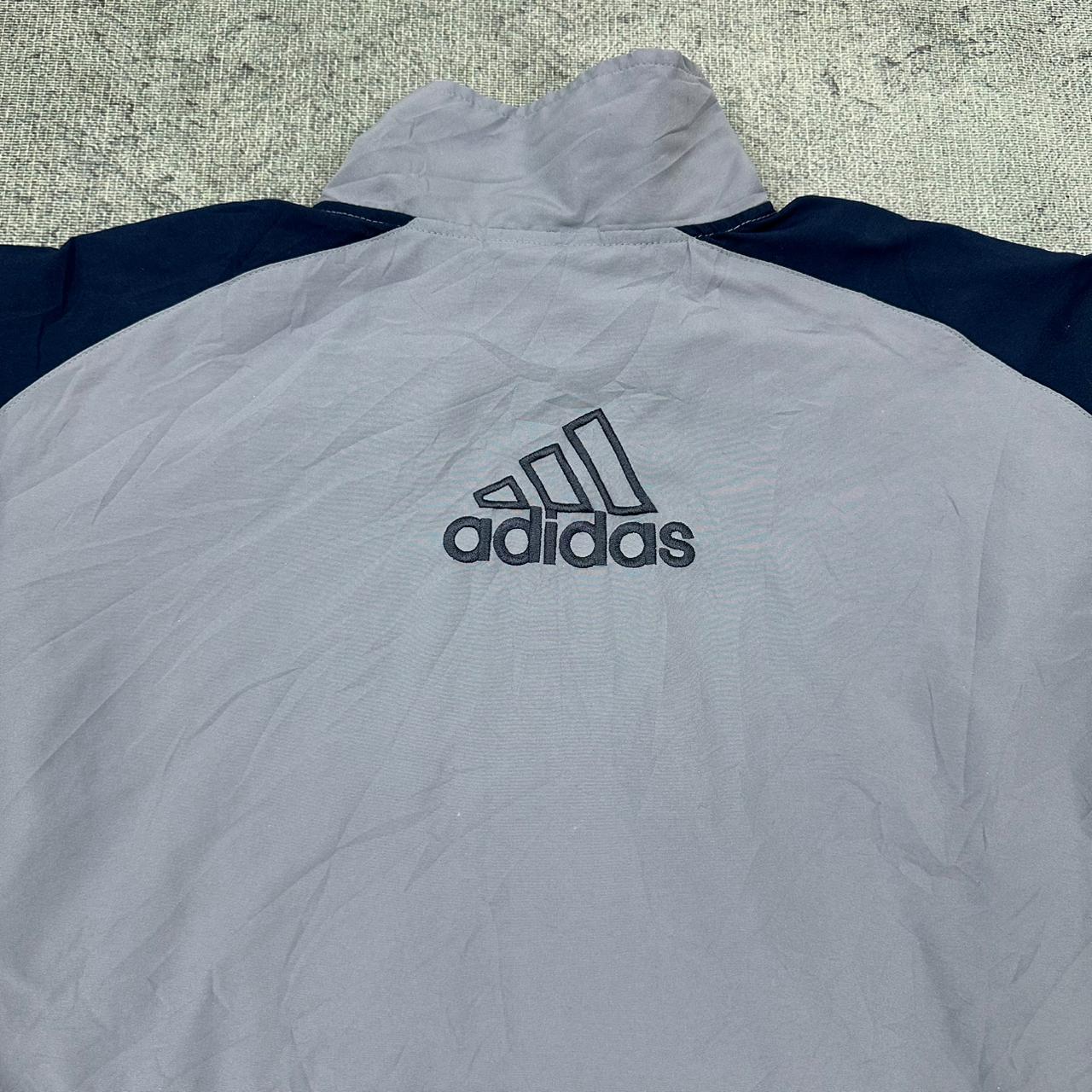 Adidas vintage Trackjacket Windbreaker Jacke streetwear three stripes blau L
