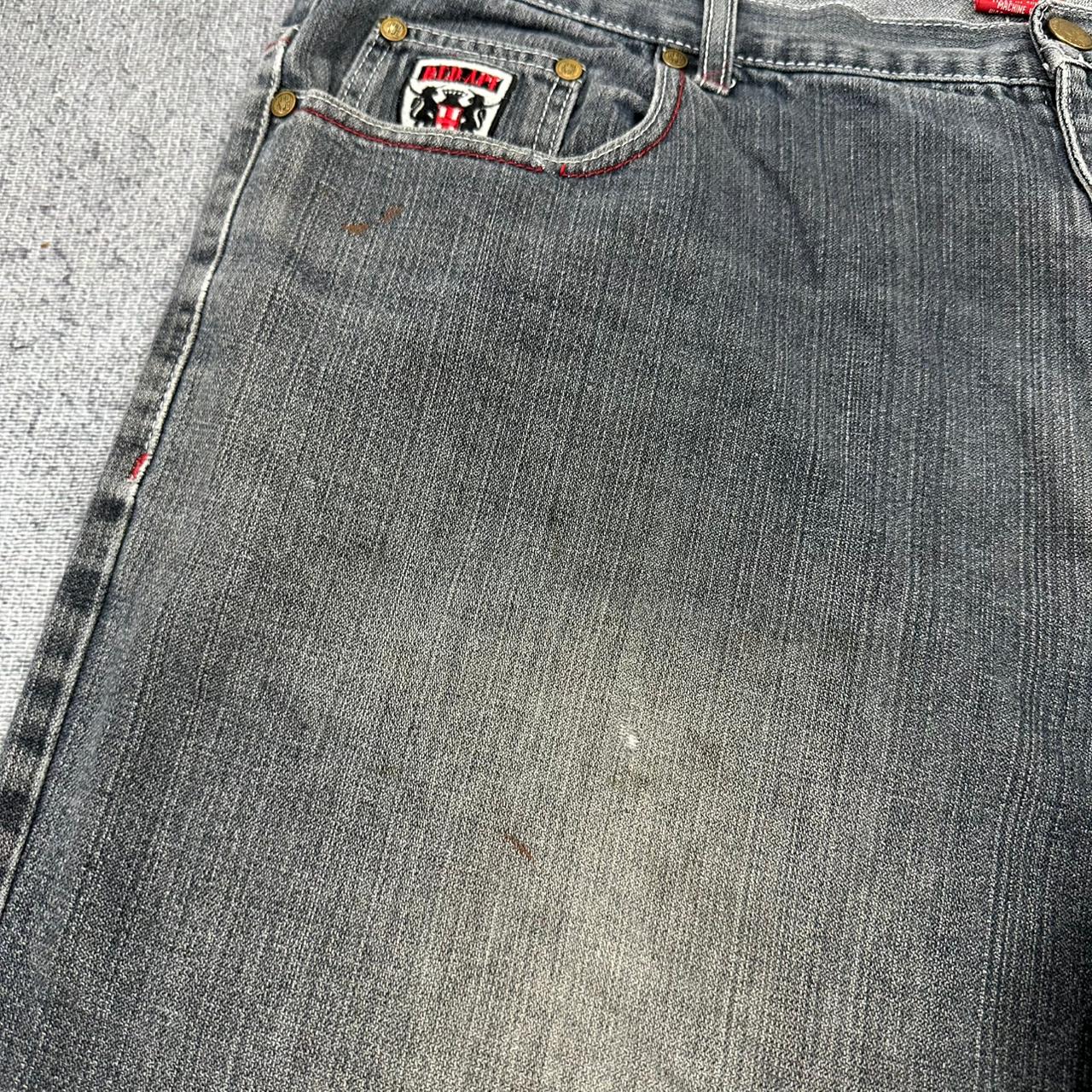 Red Ape vintage Jorts Baggy Denim Pants kurze Hose Y2K Hip Hop W42 XXL