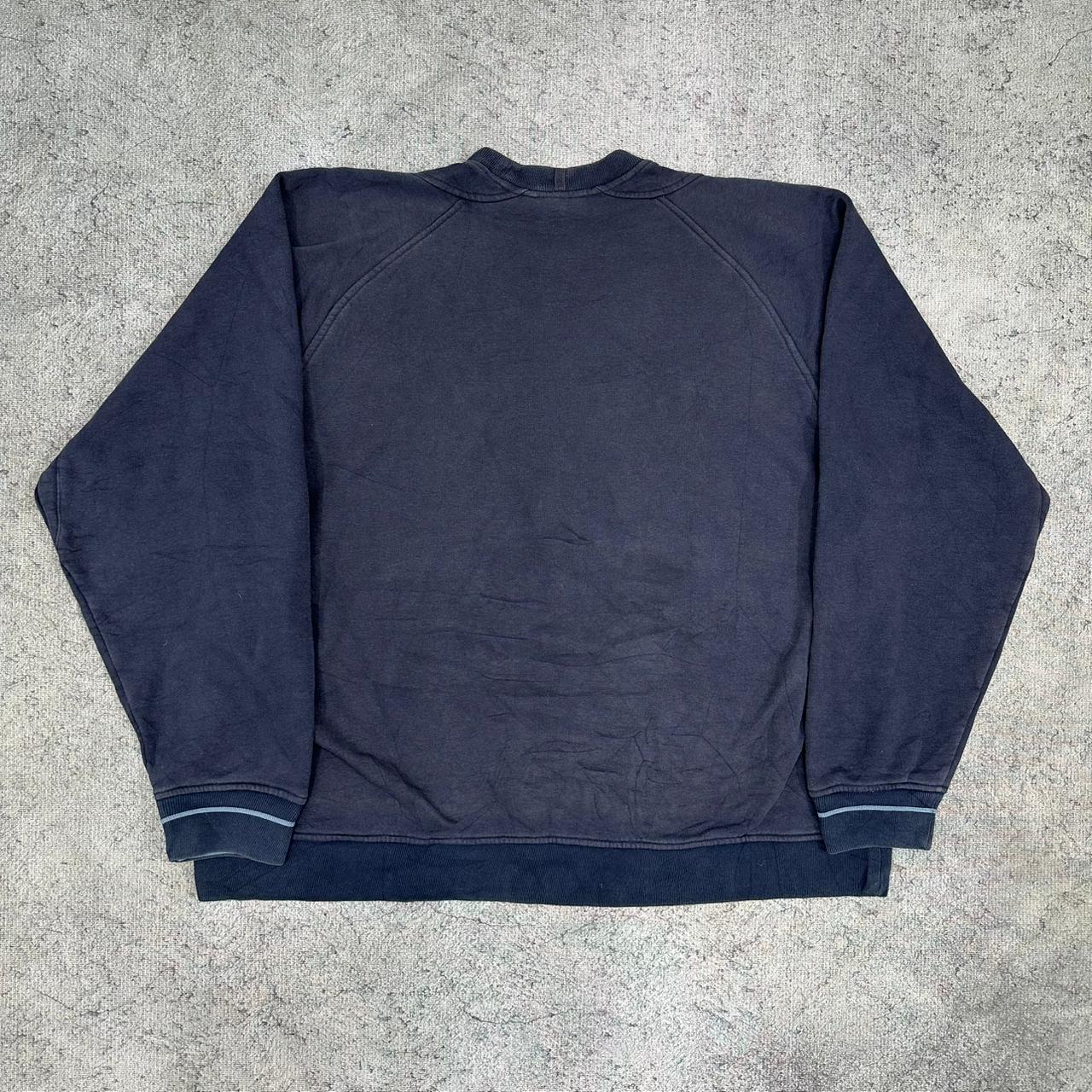 Adidas vintage big Logo embroidery Sweatshirt Sweater Crewneck blau XL