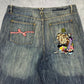 LRG Geans vintage Baggy Jorts Shorts Japanese embroidery Y2K Hip Hop Denim Jeans Pants W42 XXL