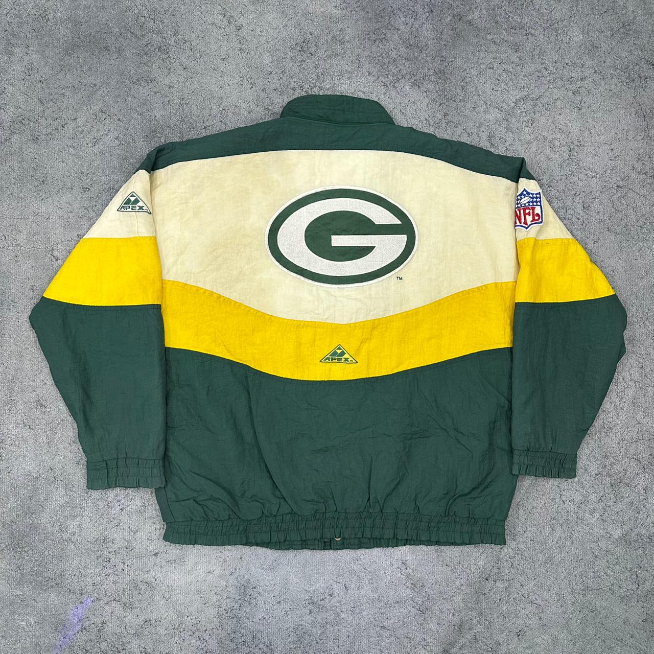NFL Green Bay Packers vintage Football Jacke Übergangsjacke grün L