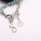 "Blue Reign" - Silberne Hosenkette mit türkisfarbenen Perlen - stylisches Accessoire Y2K - MonkeysVintage