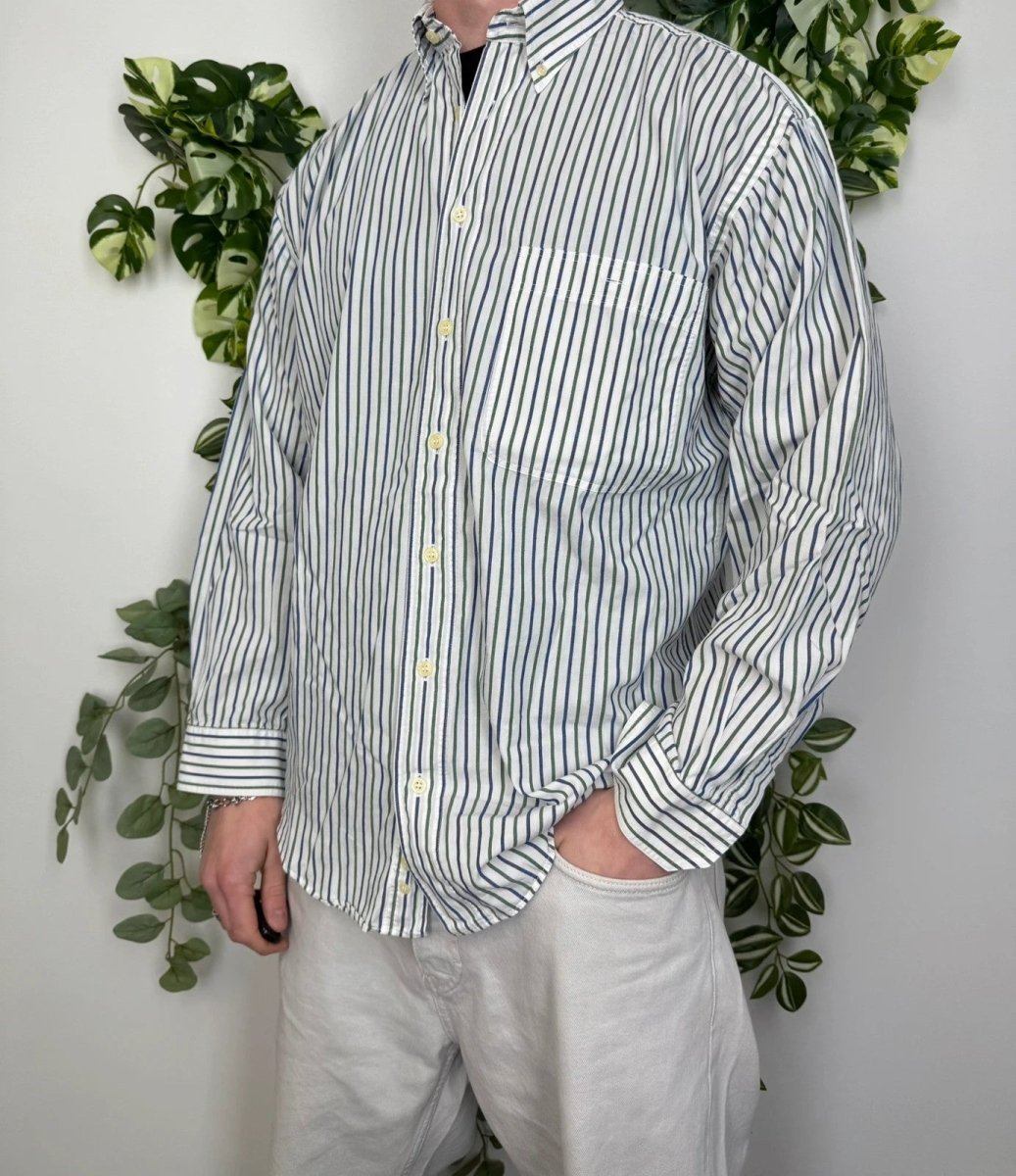 Campione Vintage gestreiftes langarm Hemd L - MonkeysVintage
