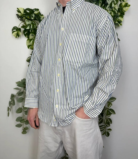 Campione Vintage gestreiftes langarm Hemd L - MonkeysVintage
