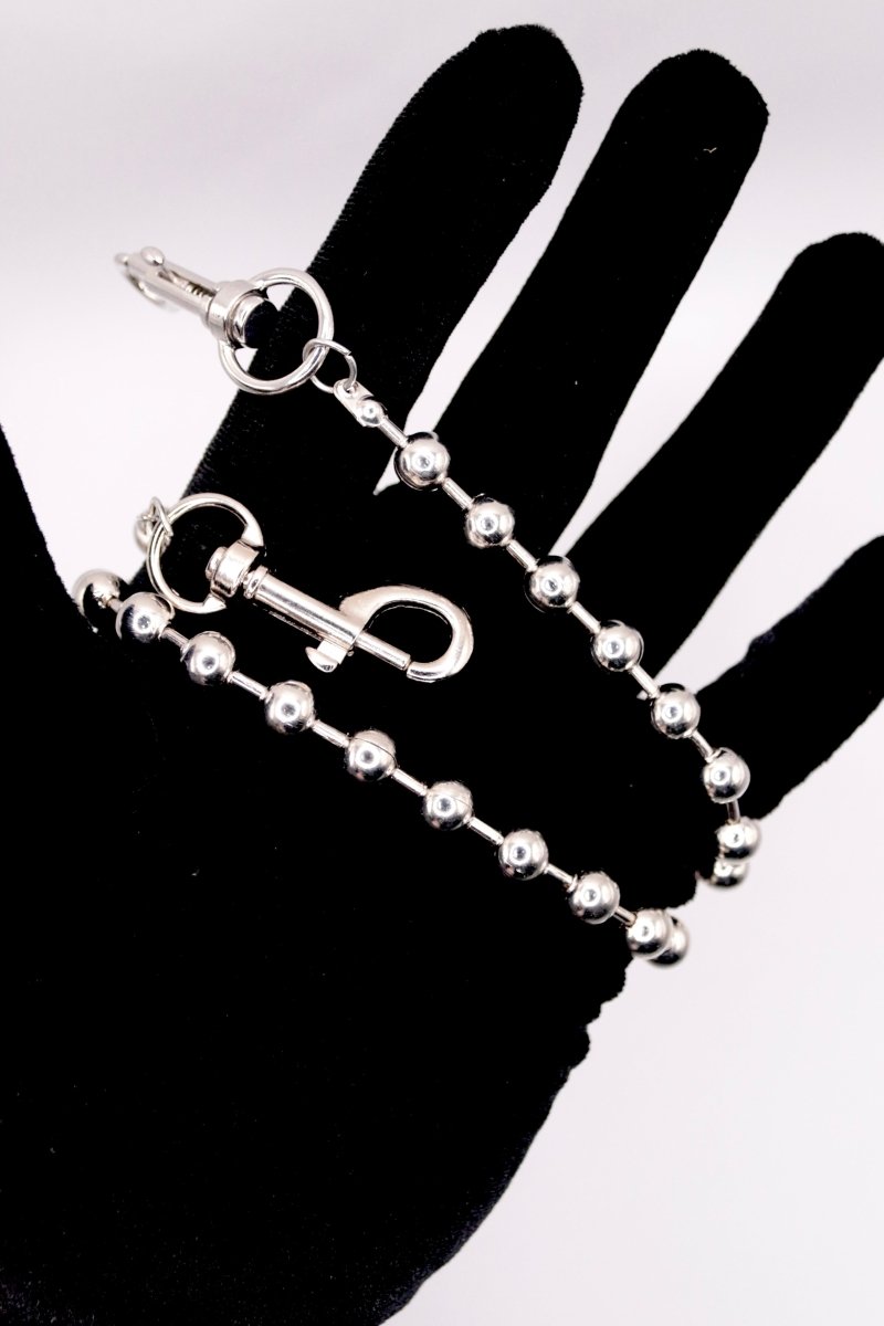 "Chrome Pulse" – Hosenkette aus Metalllperlen - MonkeysVintage