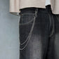 Layered Hosenkette Simple Silver Metall silber Y2K Streetwear
