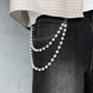 "Crystal Sphere" Streetwear Silber Strass Hosenkette Hip Hop Iced Out Pants Chain
