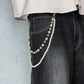 "Royal Charm" Streetwear Hosenkette Perlenkette mit Gold / Silber Details Pants Chain Y2K