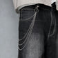 Layered Hosenkette Simple Silver Metall silber Y2K Streetwear
