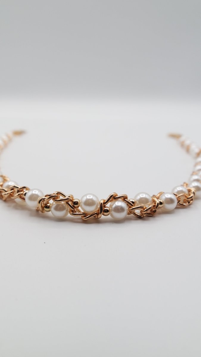 "Desert Pearl" - Edle Perlen - Hosenkette / Wallet Chain mit Gold - Details – Y2K Streetstyle Accessoire - MonkeysVintage