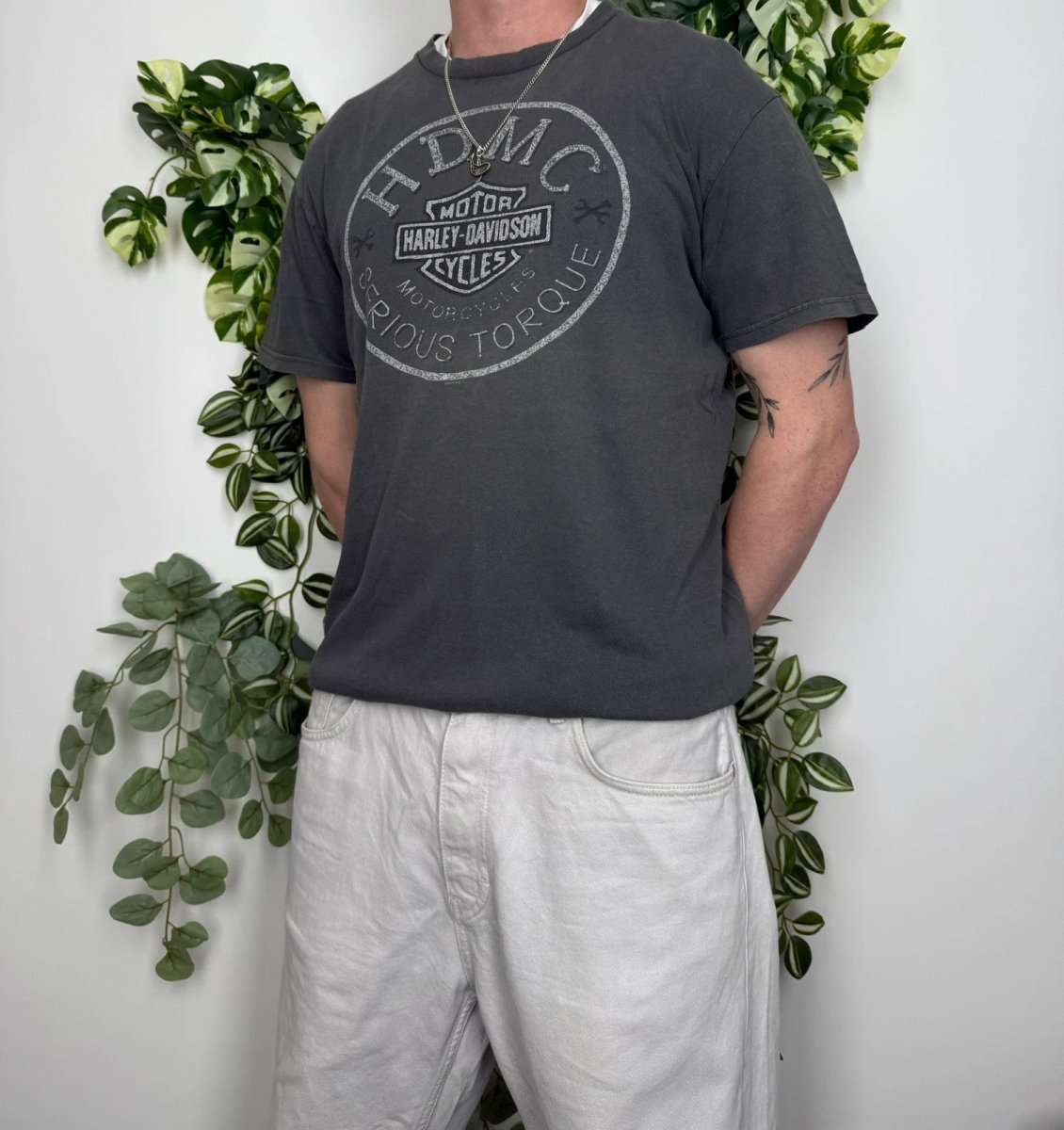 Harley Davidson Vintage T-Shirt Shirt Grau L - MonkeysVintage