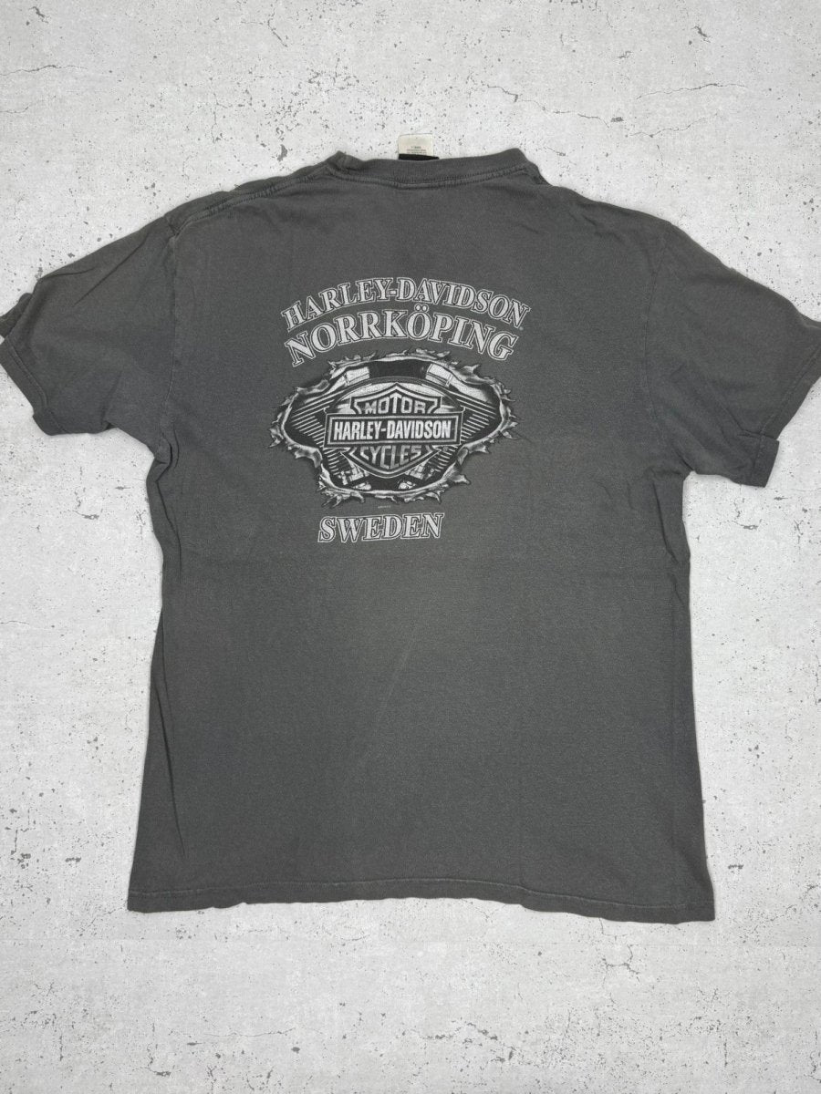 Harley Davidson Vintage T-Shirt Shirt Grau L - MonkeysVintage