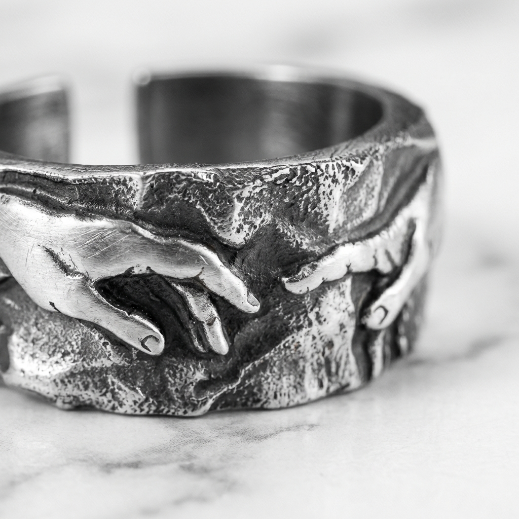 "Adams" Streetwear silber Ring größenverstellbar Art silver