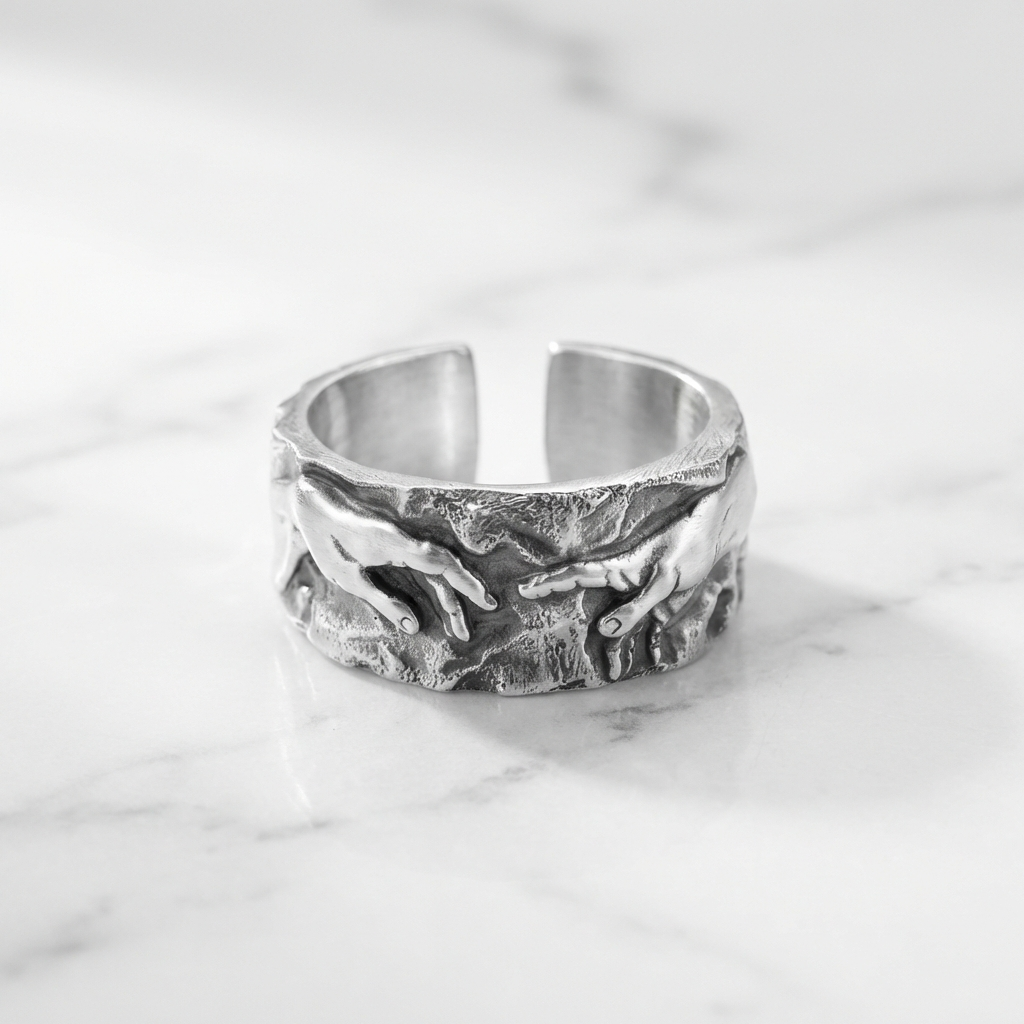 "Adams" Streetwear silber Ring größenverstellbar Art silver