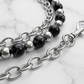 "Elizabeth" Streetwear Silber Hosenkette mit Marmor Perlen Y2K Pants Chain