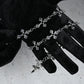 "Holy Drip" - Silberne Hosenkette mit Kreuzanhängern - Cross Chain Y2K Skater Streetwear - MonkeysVintage