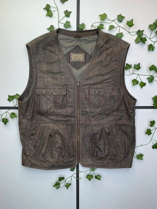 Itallo Vintage Lederjacke Weste M - MonkeysVintage