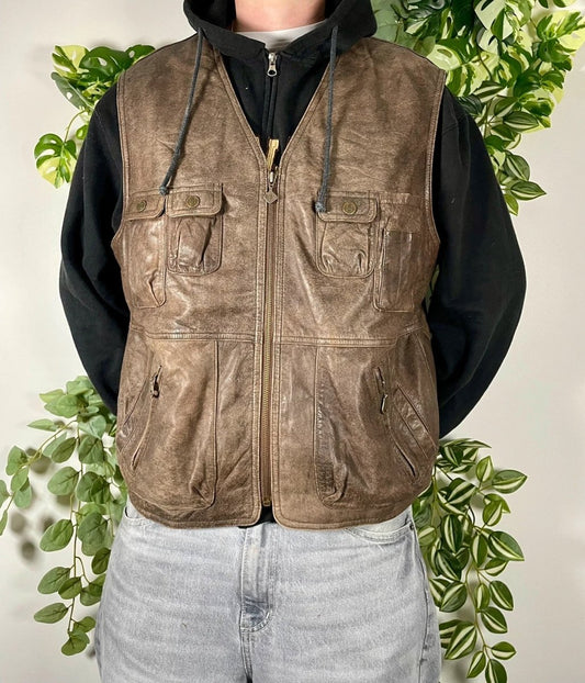 Itallo Vintage Lederjacke Weste M - MonkeysVintage