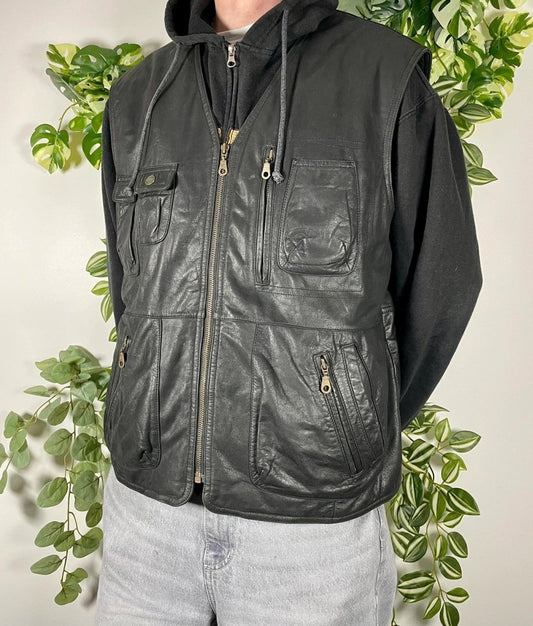 McNeal Vintage Lederweste Jacke L - MonkeysVintage
