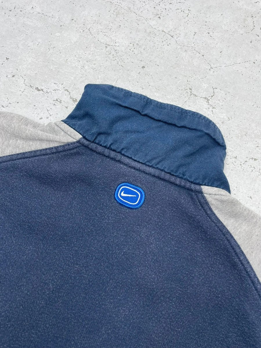 Nike Track Athletic Vintage Zipper Sweatshirt Blau Grau M - MonkeysVintage