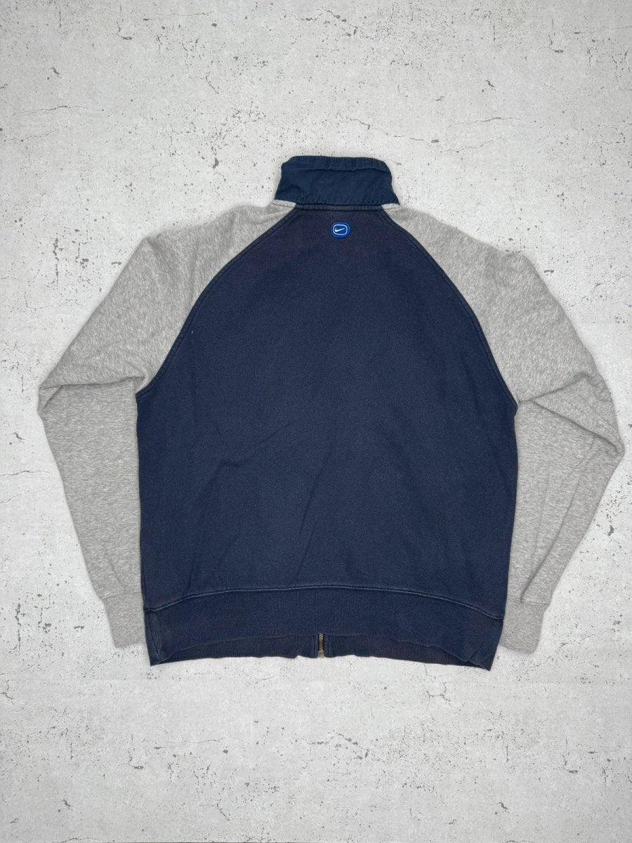 Nike Track Athletic Vintage Zipper Sweatshirt Blau Grau M - MonkeysVintage