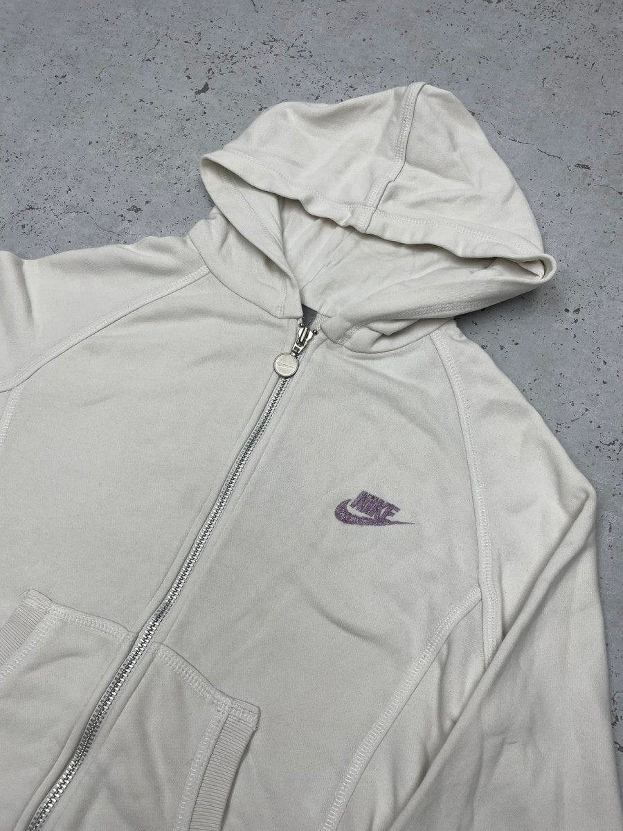 Nike Vintage Kapuzenjacke Zipper Hoodie Weiß S - MonkeysVintage