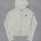 Nike Vintage Kapuzenjacke Zipper Hoodie Weiß S - MonkeysVintage