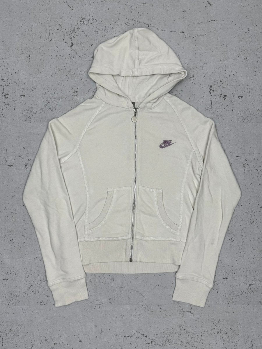 Nike Vintage Kapuzenjacke Zipper Hoodie Weiß S - MonkeysVintage