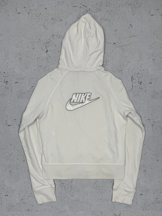 Nike Vintage Kapuzenjacke Zipper Hoodie Weiß S - MonkeysVintage