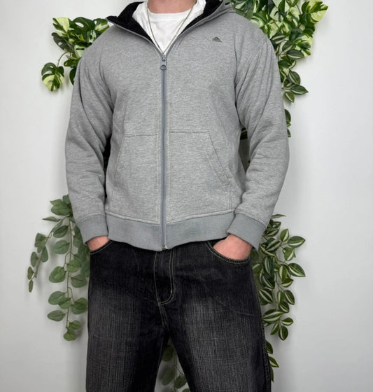 Quicksilver Zipper Jacke Teddy Grau S - MonkeysVintage