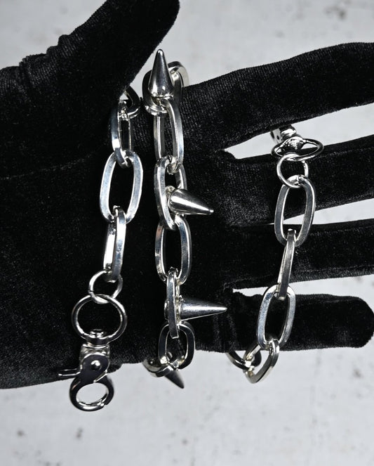 "Silver Fang" - Silberne Hosenkette mit Spikes | Punk Rock Style Accessoire - MonkeysVintage