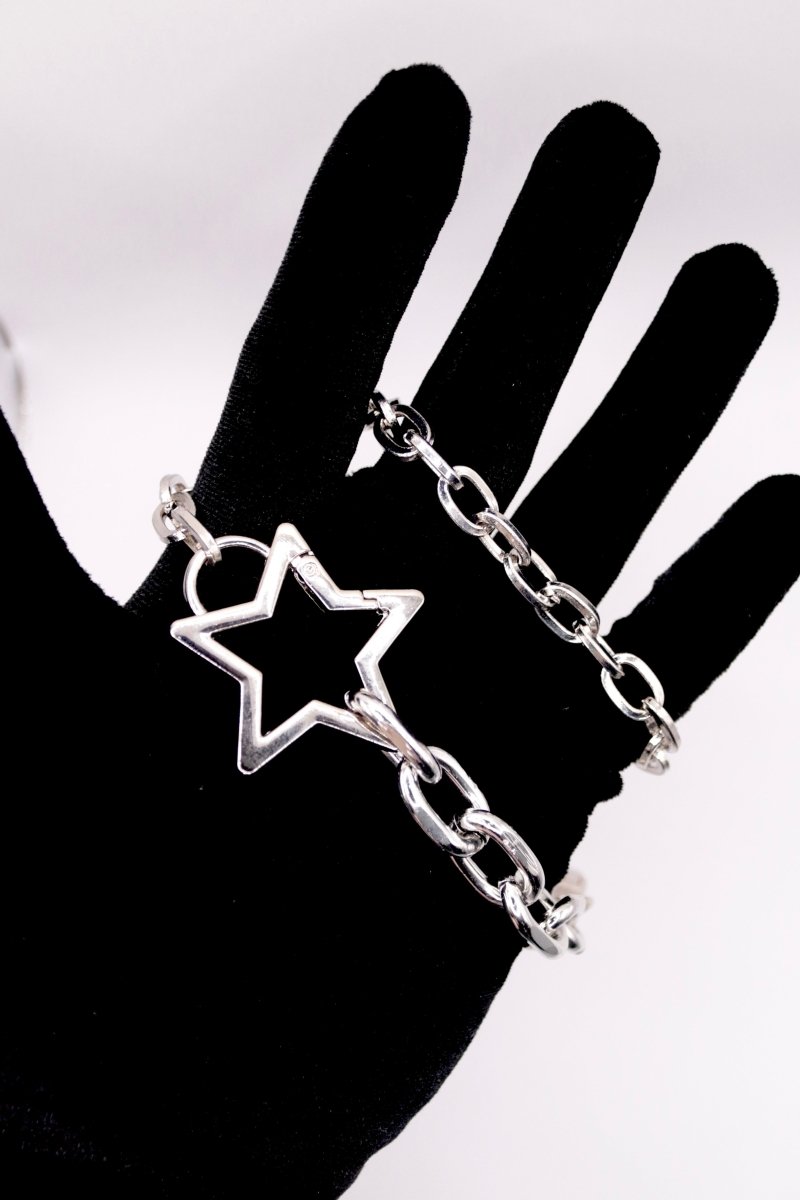 „Starbound" trendige Hosenkette in Silber mit Stern - Anhänger - Y2K Streetstyle - MonkeysVintage