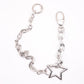 „Starbound" trendige Hosenkette in Silber mit Stern - Anhänger - Y2K Streetstyle - MonkeysVintage