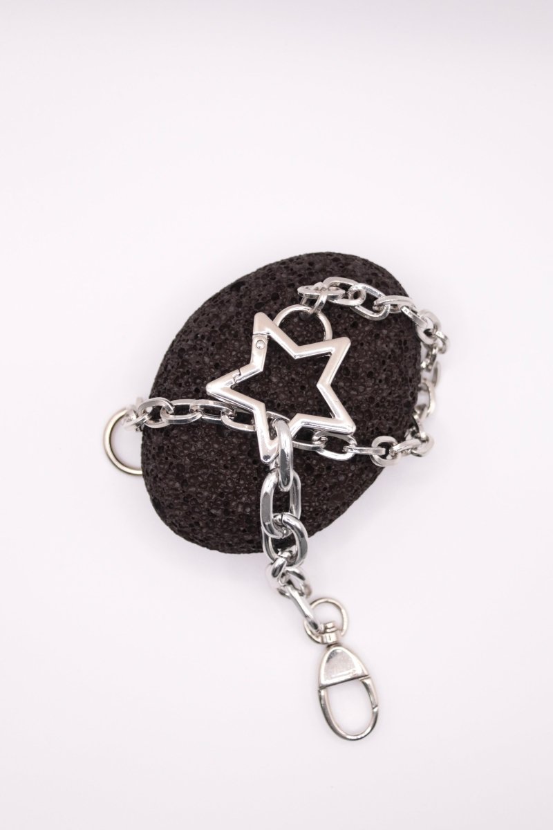 „Starbound" trendige Hosenkette in Silber mit Stern - Anhänger - Y2K Streetstyle - MonkeysVintage