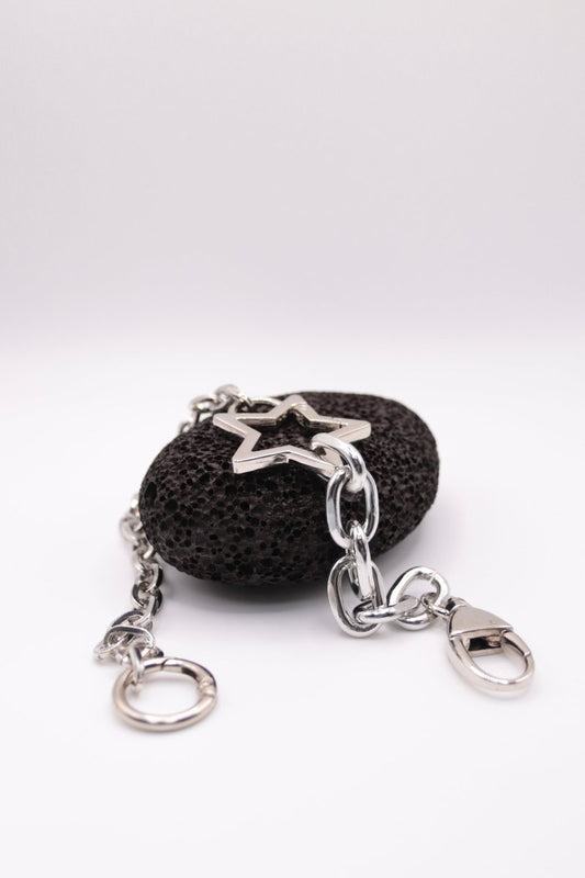 „Starbound" trendige Hosenkette in Silber mit Stern - Anhänger - Y2K Streetstyle - MonkeysVintage