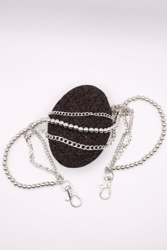 "Urban Edge" - Stylische Hosenkette mit dreifachem Kettendesign für Jeans & Streetwear - MonkeysVintage