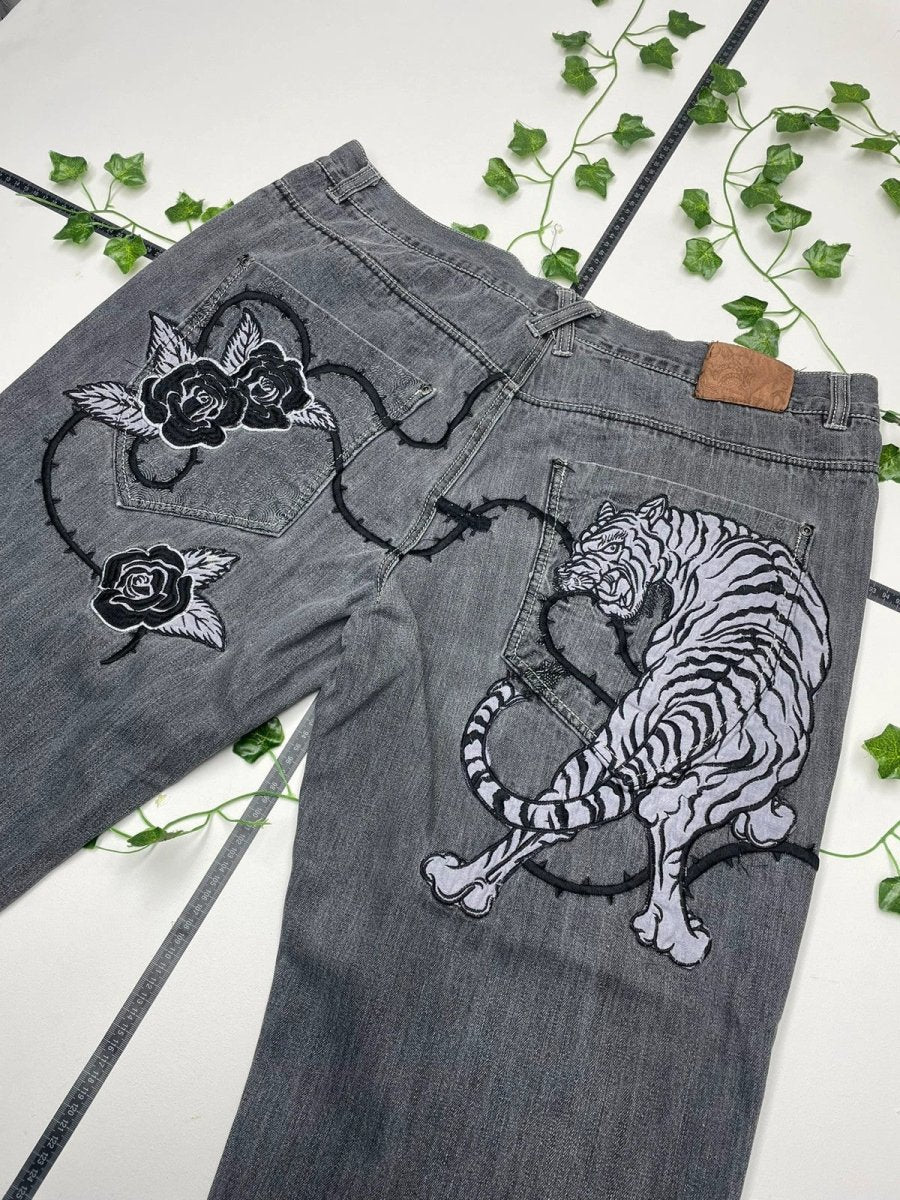 Vintage Baggy Hip - Hop Y2K Tiger Jeans Hose W44 L32 - MonkeysVintage