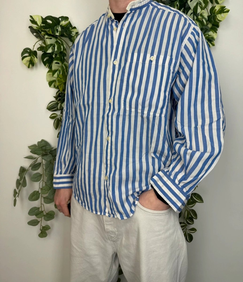 Vintage gestreiftes Langarm Hemd L - MonkeysVintage