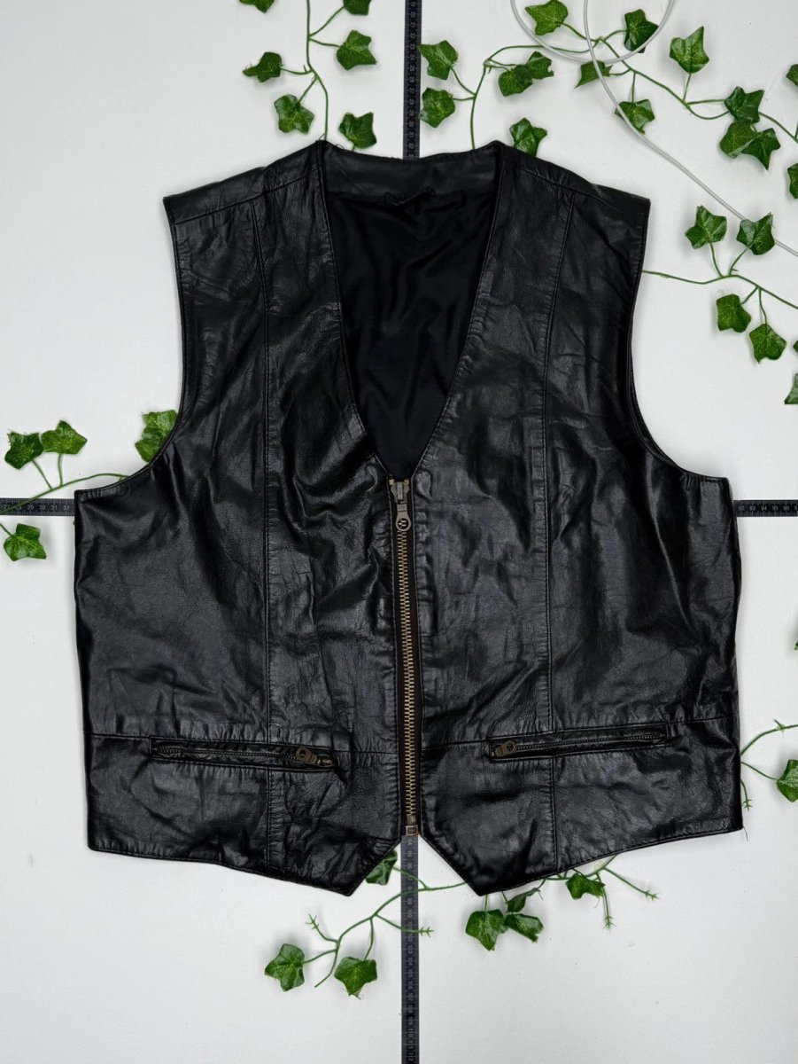 Vintage Lederweste Weste 56 XL - MonkeysVintage