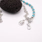 "Western Spirit" - Silberne Hosenkette mit türkisfarbenen Perlen & Cowboy - Hut Charm - MonkeysVintage