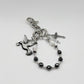 Y2K Silber Anhänger mit Perlen & Symbolen – Accessoire für Hosenkette, Tasche oder Schlüssel - MonkeysVintage